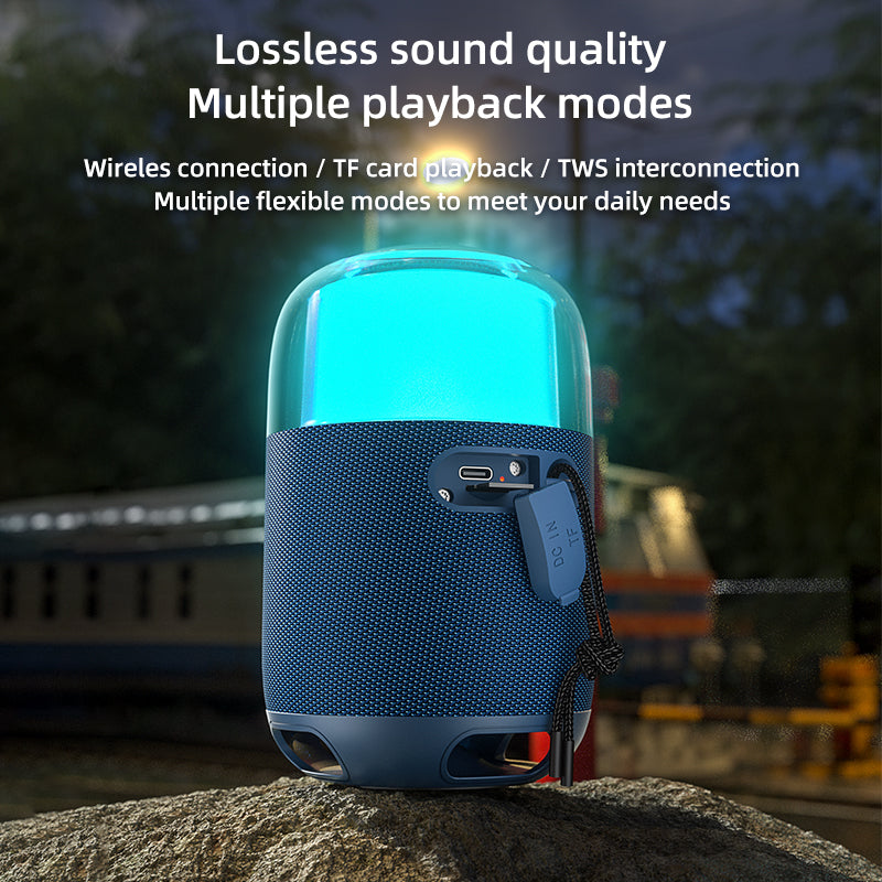 YL-708 Outdoor speaker with ambient RGB light built-in micro and rechargeable