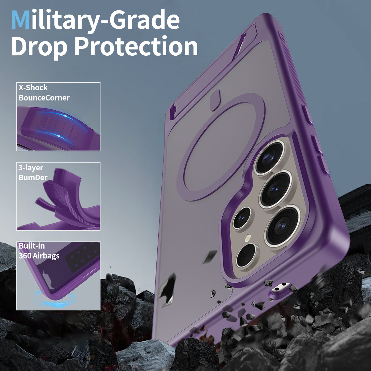 A waterproof phone case black | brands | For Samsung s25 ultra