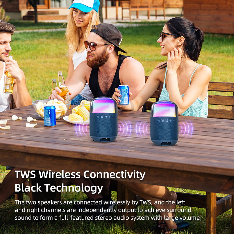 YL-708 Outdoor speaker with ambient RGB light built-in micro and rechargeable