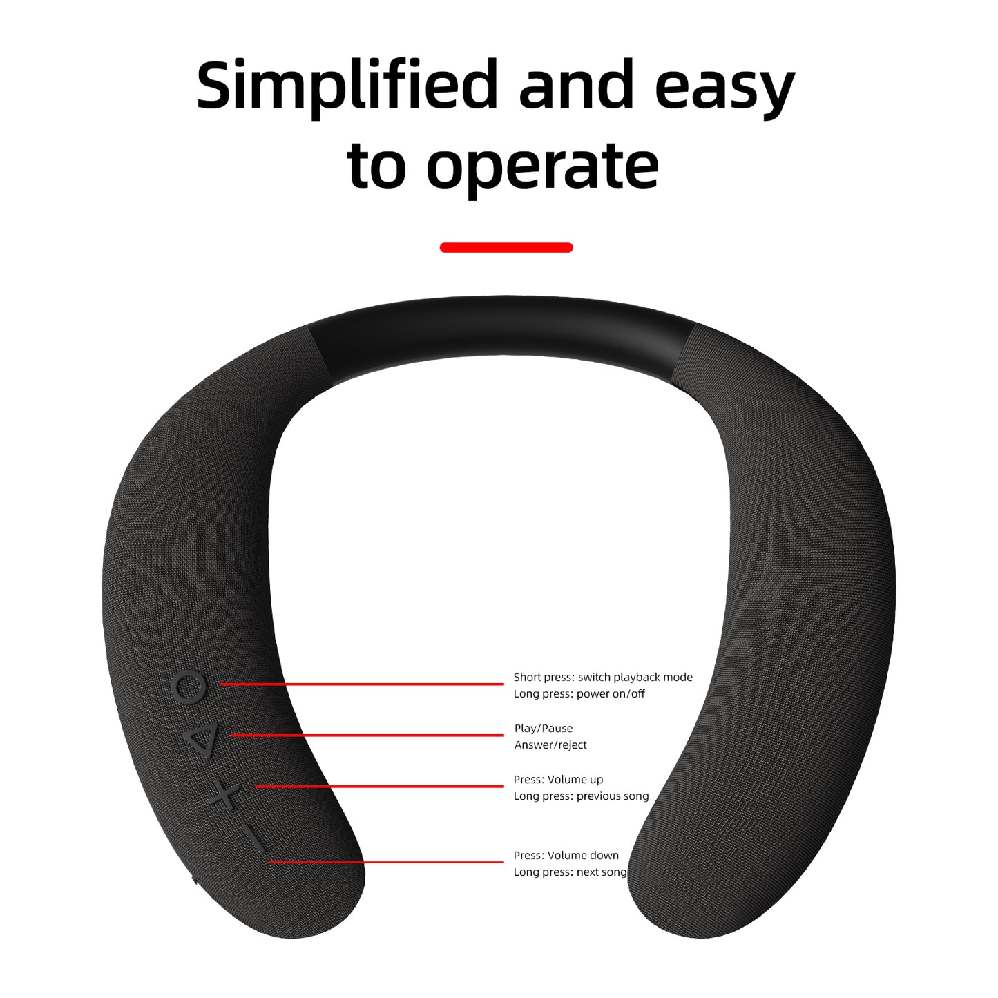 YL-918 New Design Wireless Neckband Speaker 3D Stereo Sound for Gaming / TV