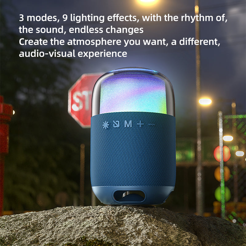 YL-708 Outdoor speaker with ambient RGB light built-in micro and rechargeable