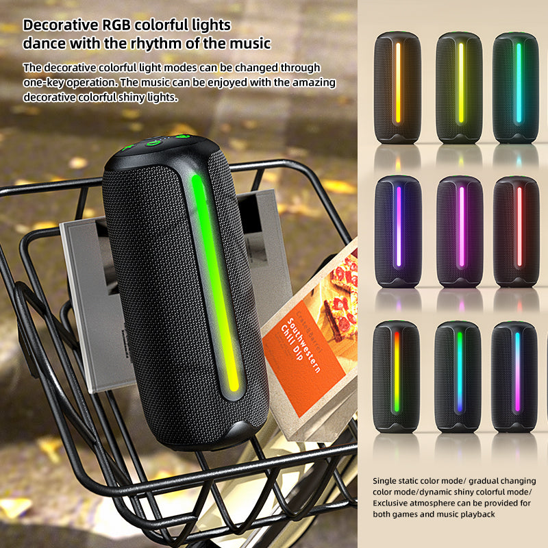 YL-615 High-end plastic-shell fabric speaker RGB lights built-in microphone & MP3