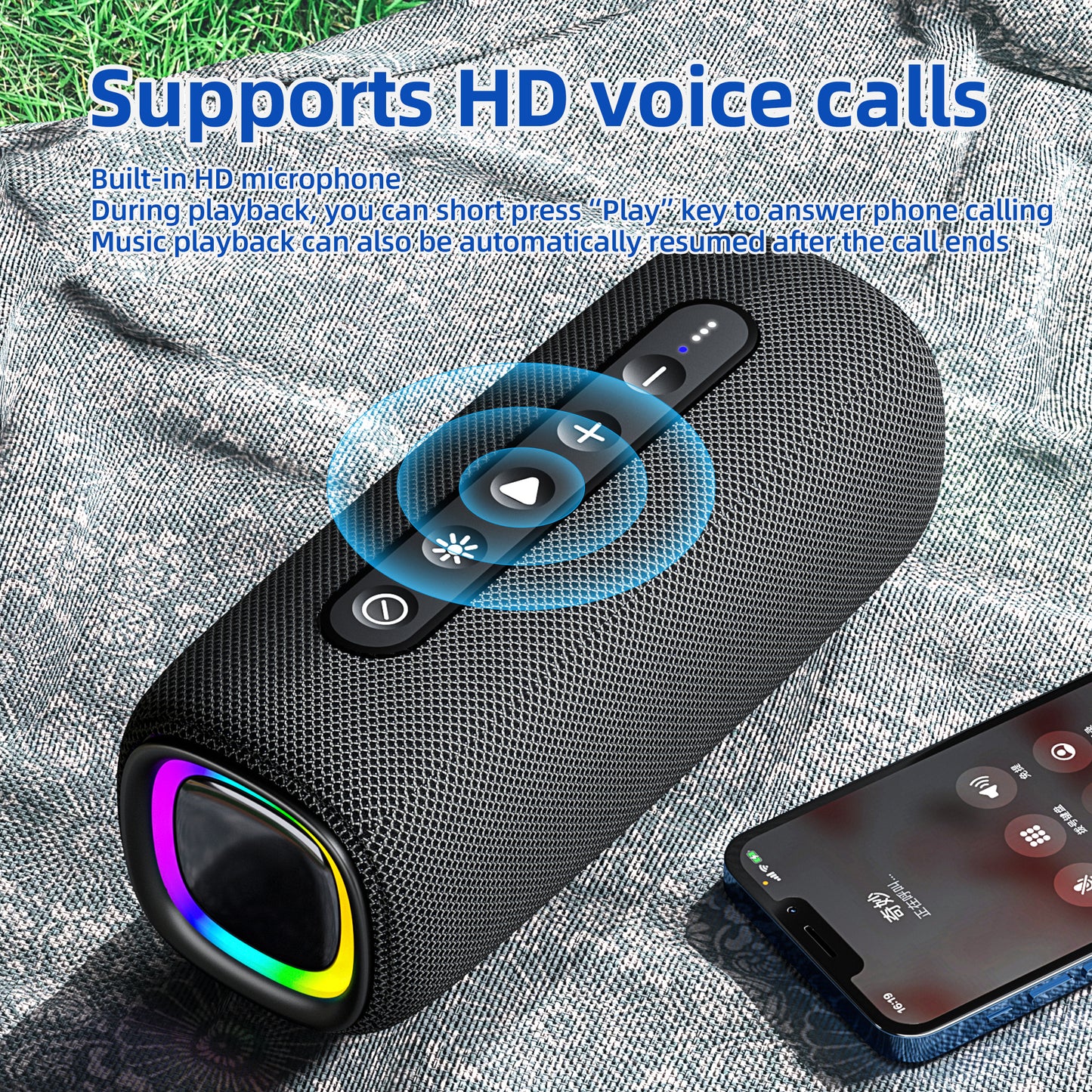 YL-608 HD voice call 4000mah large battery outdoor fabric speaker