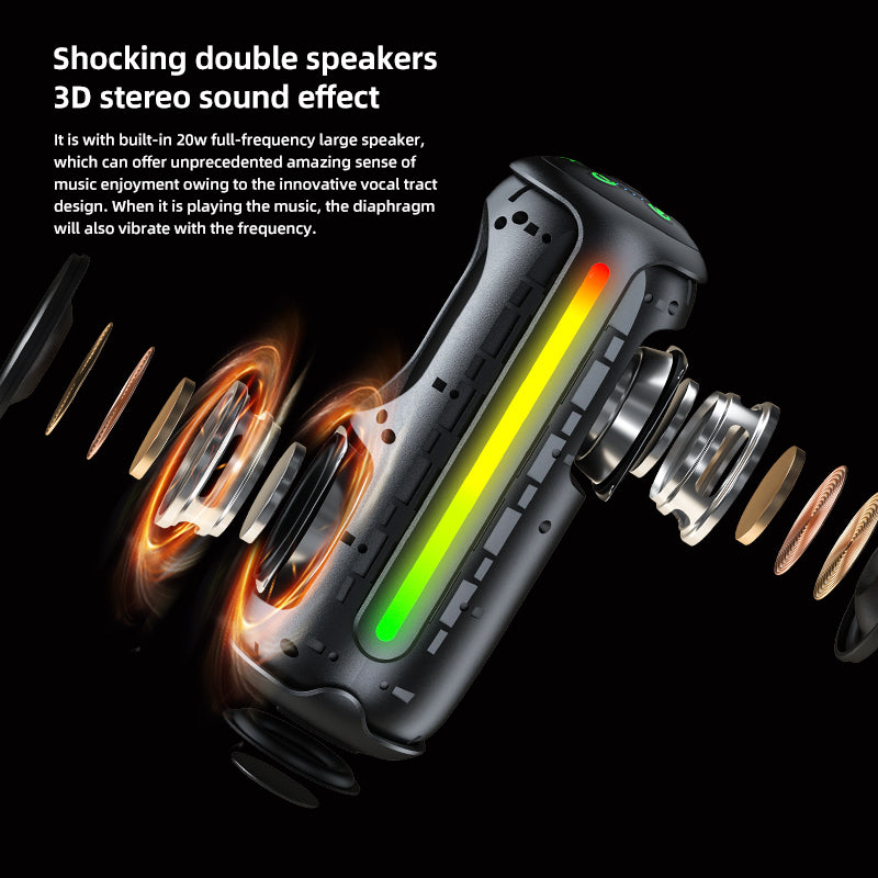 YL-615 High-end plastic-shell fabric speaker RGB lights built-in microphone & MP3