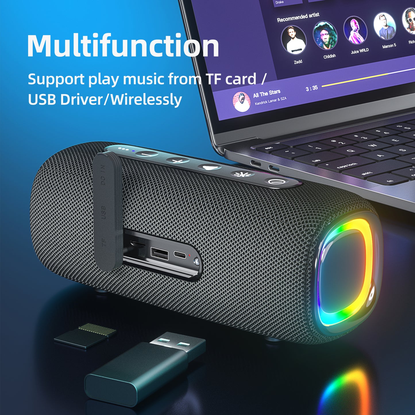 YL-608 HD voice call 4000mah large battery outdoor fabric speaker